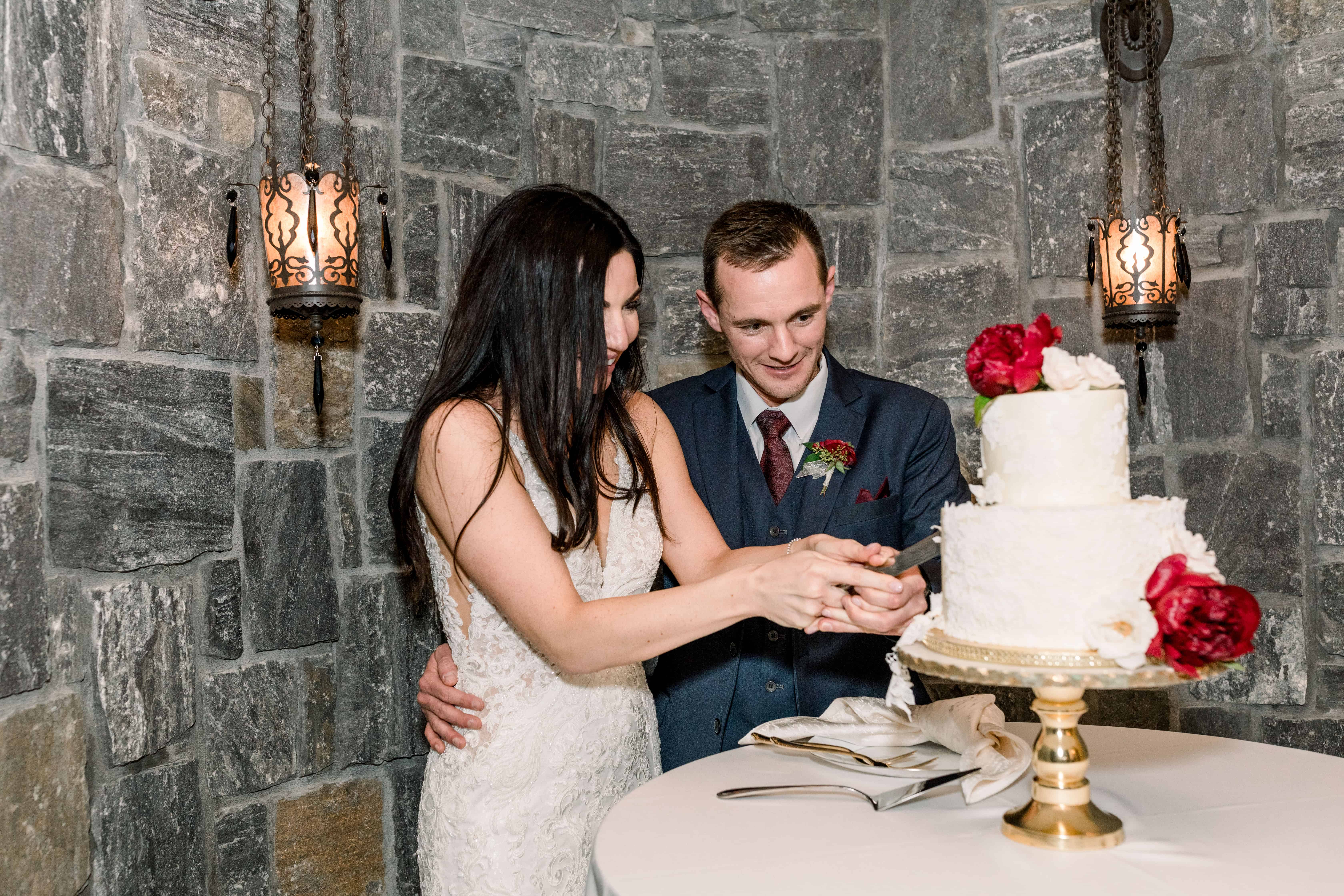 Couple celebrating an indoor wedding in San Luis Obispo